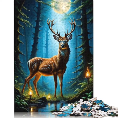Animal Art Elk Puzzles 1000 Teile Schwer Puzzle Spielzeug Pädagogisches Spiel Impossible Herausforderungsspielzeug Für Erwachsene Und Kinder Ab 14 Jahren 1000pcs (75x50cm) von LMYmoney