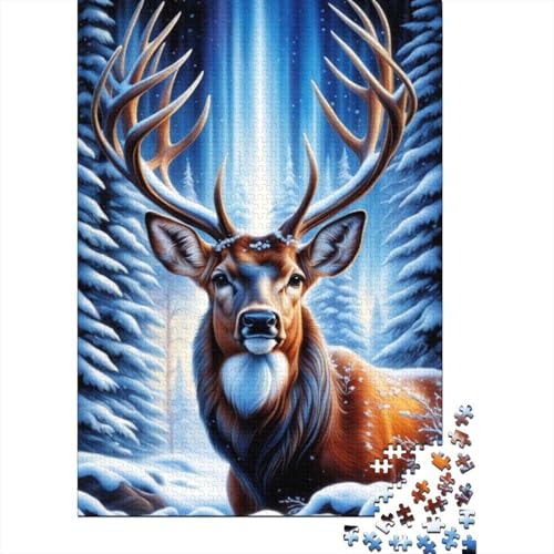 Animal Art Elk Puzzles 1000 Teile Schwer Puzzle Spielzeug Pädagogisches Spiel Impossible Herausforderungsspielzeug Für Erwachsene Und Kinder in Bewährter 1000pcs (38x26cm) von LMYmoney