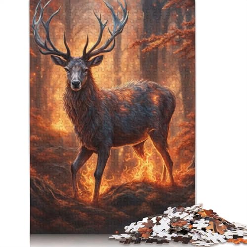 Animal Art Elk Puzzles 1000 Teile Schwer Puzzle Spielzeug Pädagogisches Spiel Impossible Herausforderungsspielzeug Für Erwachsene Und Kinder in Bewährter 1000pcs (75x50cm) von LMYmoney
