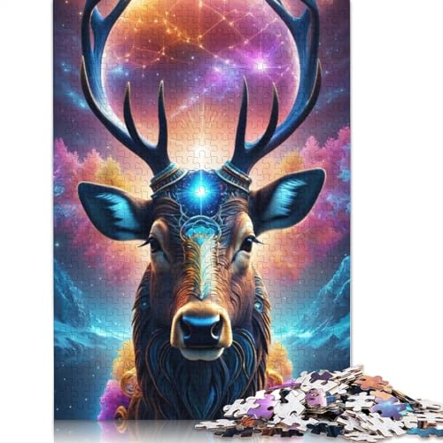 Animal Art Elk Puzzles 1000-teilige Schwer Puzzle Spielzeug Lernspiel Impossible Herausforderungsspielzeug Für Erwachsene Und Kinder in Bewährter 1000pcs (75x50cm) von LMYmoney