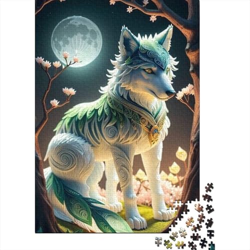 Animal Art Fox Puzzle 1000 Teile Schwer Puzzle Spielzeug Lernspiel Impossible Herausforderung Spielzeug Für Erwachsene Kinder 1000pcs (38x26cm) von LMYmoney