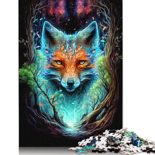 Animal Art Fox Puzzle 1000 Teile Schwer Puzzle Spielzeug Lernspiel Impossible Herausforderung Spielzeug Für Erwachsene Kinder 1000pcs (75x50cm) von LMYmoney