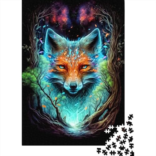 Animal Art Fox Puzzle 1000 Teile Schwer Puzzle Spielzeug Lernspiel Impossible Herausforderungsspielzeug Für Erwachsene Kinder 1000pcs (38x26cm) von LMYmoney