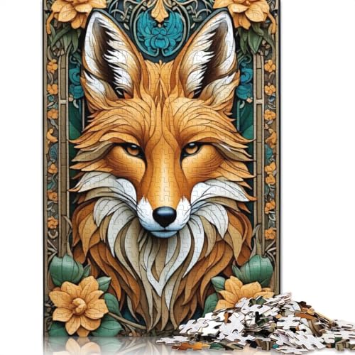 Animal Art Fox Puzzle 1000 Teile Schwer Puzzle Spielzeug Lernspiel Impossible Herausforderungsspielzeug Für Erwachsene Und Kinder Ab 12 Jahren 1000pcs (75x50cm) von LMYmoney