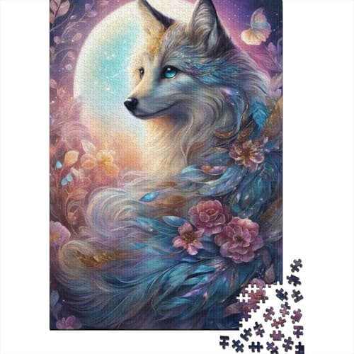 Animal Art Fox Puzzle 1000 Teile Schwer Puzzle Spielzeug Pädagogisches Spiel Impossible Herausforderungsspielzeug Für Erwachsene Kinder 1000pcs (38x26cm) von LMYmoney