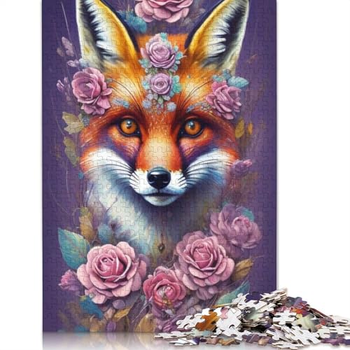 Animal Art Fox Puzzle 1000 Teile Schwer Puzzle Spielzeug Pädagogisches Spiel Impossible Herausforderungsspielzeug Für Erwachsene Kinder 1000pcs (75x50cm) von LMYmoney