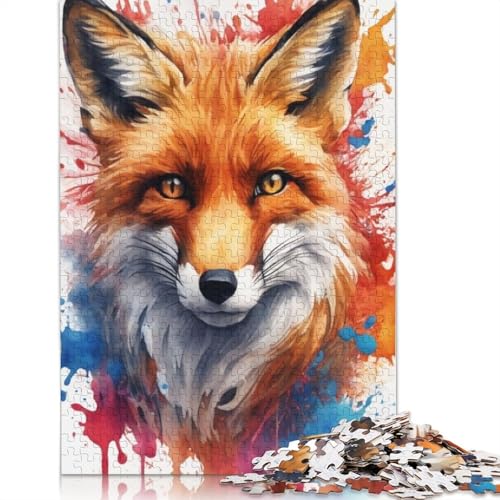 Animal Art Fox Puzzle 1000 Teile Schwer Puzzle Spielzeug Pädagogisches Spiel Impossible Herausforderungsspielzeug Für Erwachsene Kinder 1000pcs (75x50cm) von LMYmoney