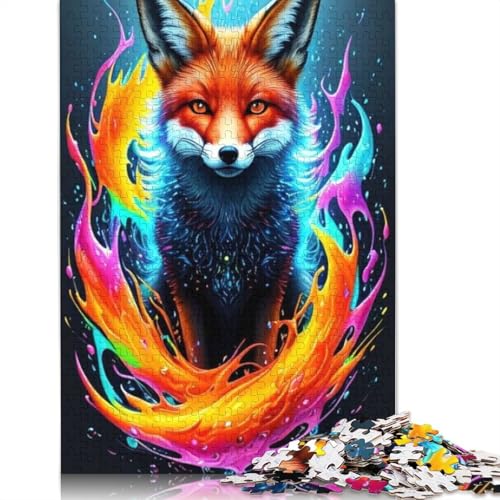 Animal Art Fox Puzzle 1000 Teile Schwer Puzzle Spielzeug Pädagogisches Spiel Impossible Herausforderungsspielzeug Für Erwachsene Und Kinder Ab 14 Jahren 1000pcs (75x50cm) von LMYmoney