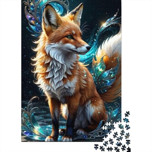 Animal Art Fox Puzzle 1000-teilige Schwer Puzzle Spielzeug Lernspiel Impossible Herausforderung Spielzeug Für Erwachsene Kinder 1000pcs (38x26cm) von LMYmoney