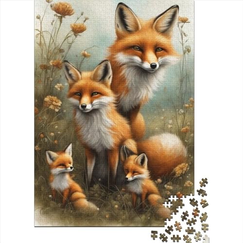 Animal Art Fox Puzzle 1000-teilige Schwer Puzzle Spielzeug Lernspiel Impossible Herausforderung Spielzeug Für Erwachsene Kinder 1000pcs (38x26cm) von LMYmoney
