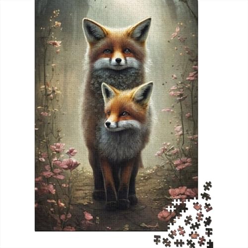 Animal Art Fox Puzzle 1000-teilige Schwer Puzzle Spielzeug Lernspiel Impossible Herausforderungsspielzeug Für Erwachsene Und Kinder Ab 12 Jahren 1000pcs (38x26cm) von LMYmoney