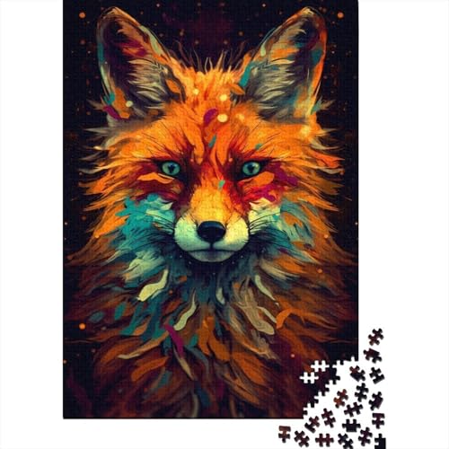 Animal Art Fox Puzzle 1000-teilige Schwer Puzzle Spielzeug Lernspiel Impossible Herausforderungsspielzeug Für Erwachsene Und Kinder Ab 12 Jahren 1000pcs (38x26cm) von LMYmoney