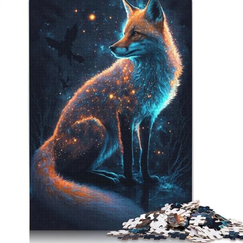 Animal Art Fox Puzzle 1000-teilige Schwer Puzzle Spielzeug Lernspiel Impossible Herausforderungsspielzeug Für Erwachsene Und Kinder Ab 14 Jahren 1000pcs (75x50cm) von LMYmoney