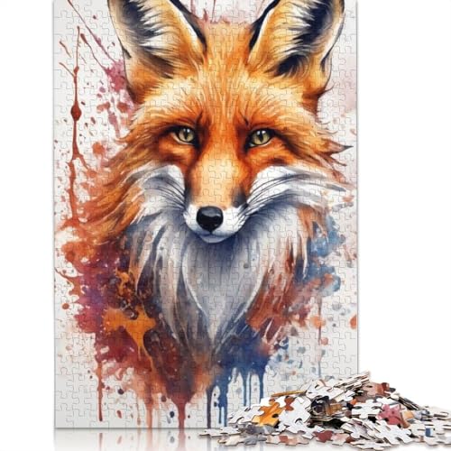 Animal Art Fox Puzzle 1000-teilige Schwer Puzzle Spielzeug Lernspiel Impossible Herausforderungsspielzeug Für Erwachsene Und Kinder Ab 14 Jahren 1000pcs (75x50cm) von LMYmoney