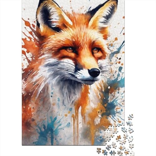 Animal Art Fox Puzzles 1000 Teile Schwer Puzzle Spielzeug Lernspiel Impossible Herausforderung Spielzeug Für Erwachsene Kinder 1000pcs (38x26cm) von LMYmoney