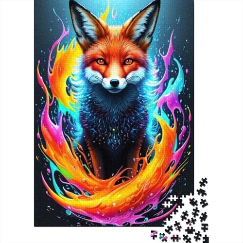 Animal Art Fox Puzzles 1000 Teile Schwer Puzzle Spielzeug Lernspiel Impossible Herausforderungsspielzeug Für Erwachsene Und Kinder Ab 14 Jahren 1000pcs (38x26cm) von LMYmoney