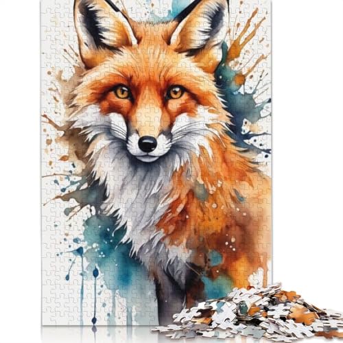 Animal Art Fox Puzzles 1000 Teile Schwer Puzzle Spielzeug Pädagogisches Spiel Impossible Herausforderung Spielzeug Für Erwachsene Kinder 1000pcs (75x50cm) von LMYmoney