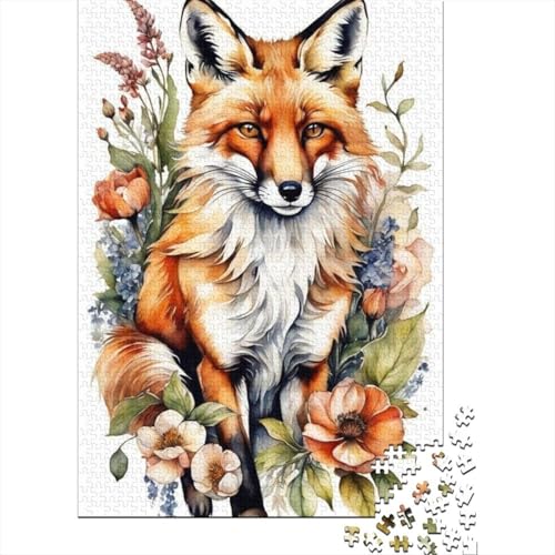 Animal Art Fox Puzzles 1000 Teile Schwer Puzzle Spielzeug Pädagogisches Spiel Impossible Herausforderungsspielzeug Für Erwachsene Kinder 1000pcs (38x26cm) von LMYmoney