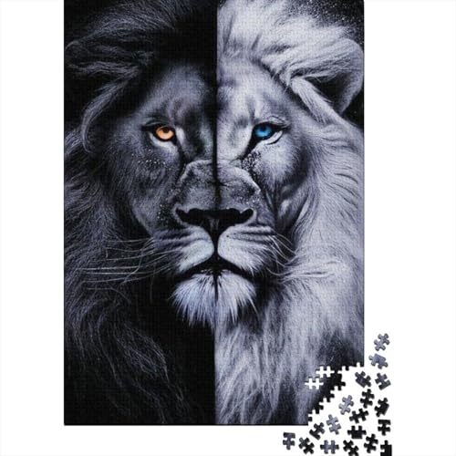 Animal Art Lion Puzzle 1000 Teile Schwer Puzzle Spielzeug Lernspiel Impossible Herausforderung Spielzeug Für Erwachsene Kinder 1000pcs (38x26cm) von LMYmoney