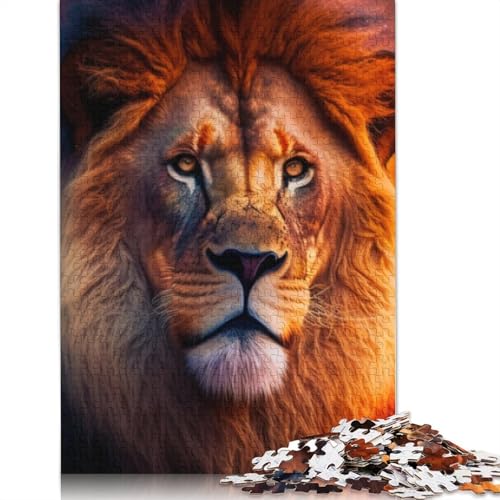 Animal Art Lion Puzzle 1000 Teile Schwer Puzzle Spielzeug Lernspiel Impossible Herausforderung Spielzeug Für Erwachsene Kinder 1000pcs (75x50cm) von LMYmoney