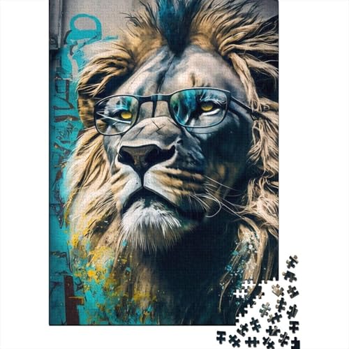 Animal Art Lion Puzzle 1000 Teile Schwer Puzzle Spielzeug Lernspiel Impossible Herausforderung Spielzeug Für Erwachsene Und Kinder in Bewährter 1000pcs (38x26cm) von LMYmoney