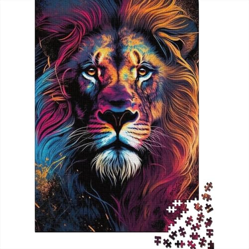 Animal Art Lion Puzzle 1000 Teile Schwer Puzzle Spielzeug Lernspiel Impossible Herausforderungsspielzeug Für Erwachsene Und Kinder Ab 12 Jahren 1000pcs (38x26cm) von LMYmoney