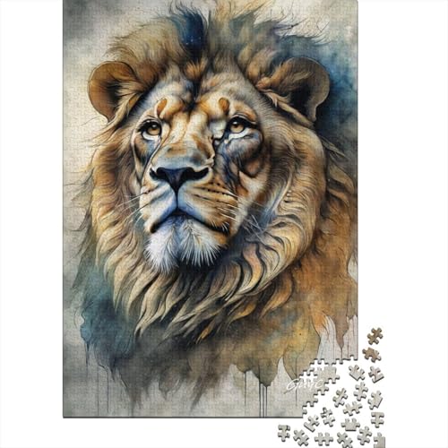 Animal Art Lion Puzzle 1000 Teile Schwer Puzzle Spielzeug Lernspiel Impossible Herausforderungsspielzeug Für Erwachsene Und Kinder Ab 14 Jahren 1000pcs (38x26cm) von LMYmoney
