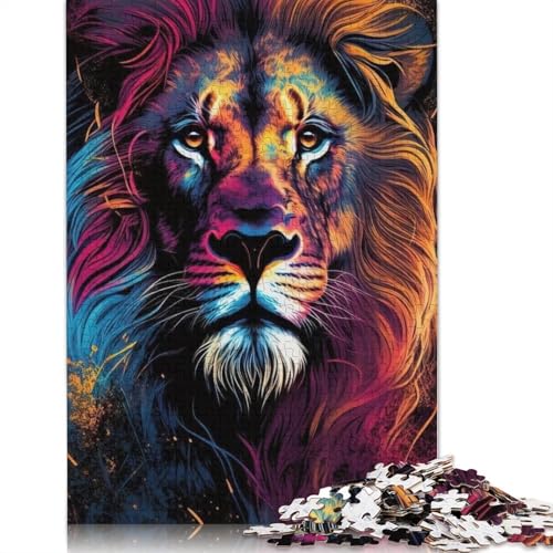 Animal Art Lion Puzzle 1000 Teile Schwer Puzzle Spielzeug Pädagogisches Spiel Impossible Herausforderung Spielzeug Für Erwachsene Kinder 1000pcs (75x50cm) von LMYmoney