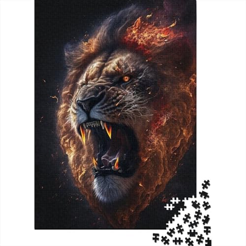 Animal Art Lion Puzzle 1000 Teile Schwer Puzzle Spielzeug Pädagogisches Spiel Impossible Herausforderungsspielzeug Für Erwachsene Kinder 1000pcs (38x26cm) von LMYmoney