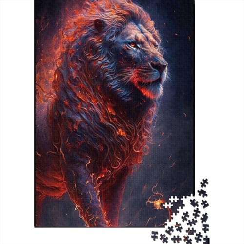Animal Art Lion Puzzle 1000 Teile Schwer Puzzle Spielzeug Pädagogisches Spiel Impossible Herausforderungsspielzeug Für Erwachsene Kinder 1000pcs (38x26cm) von LMYmoney