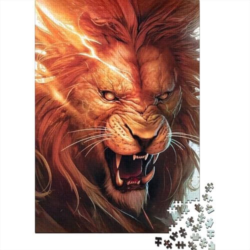 Animal Art Lion Puzzle 1000 Teile Schwer Puzzle Spielzeug Pädagogisches Spiel Impossible Herausforderungsspielzeug Für Erwachsene Kinder 1000pcs (38x26cm) von LMYmoney