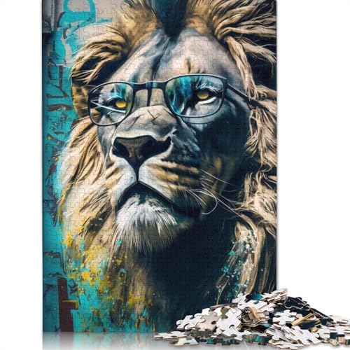 Animal Art Lion Puzzle 1000 Teile Schwer Puzzle Spielzeug Pädagogisches Spiel Impossible Herausforderungsspielzeug Für Erwachsene Kinder 1000pcs (75x50cm) von LMYmoney
