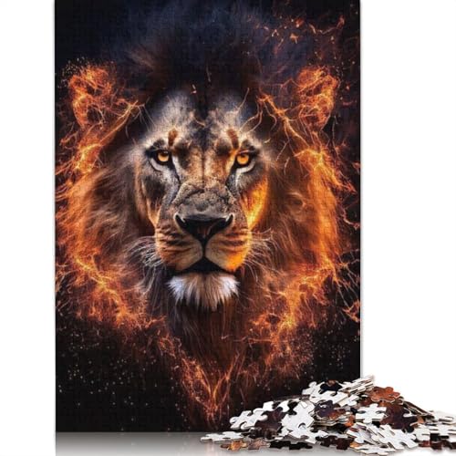 Animal Art Lion Puzzle 1000 Teile Schwer Puzzle Spielzeug Pädagogisches Spiel Impossible Herausforderungsspielzeug Für Erwachsene Kinder 1000pcs (75x50cm) von LMYmoney