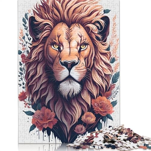 Animal Art Lion Puzzle 1000 Teile Schwer Puzzle Spielzeug Pädagogisches Spiel Impossible Herausforderungsspielzeug Für Erwachsene Kinder 1000pcs (75x50cm) von LMYmoney