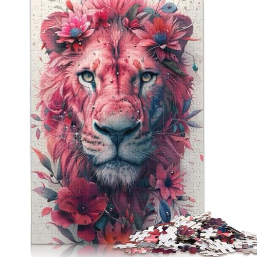 Animal Art Lion Puzzle 1000 Teile Schwer Puzzle Spielzeug Pädagogisches Spiel Impossible Herausforderungsspielzeug Für Erwachsene Und Kinder in Bewährter 1000pcs (75x50cm) von LMYmoney
