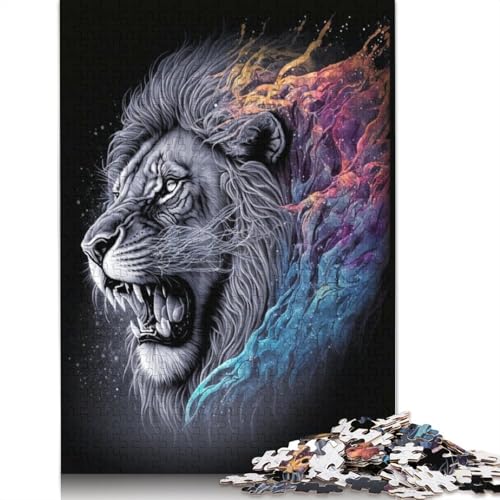 Animal Art Lion Puzzle 1000 Teile Schwer Puzzle Spielzeug Pädagogisches Spiel Impossible Herausforderungsspielzeug Für Erwachsene Und Kinder in Bewährter 1000pcs (75x50cm) von LMYmoney