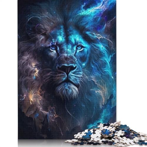 Animal Art Lion Puzzle 1000-teilige Schwer Puzzle Spielzeug Lernspiel Impossible Herausforderung Spielzeug Für Erwachsene Kinder 1000pcs (75x50cm) von LMYmoney