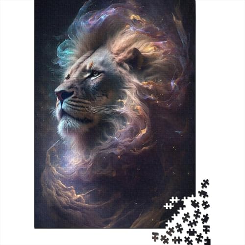 Animal Art Lion Puzzle 1000-teilige Schwer Puzzle Spielzeug Lernspiel Impossible Herausforderung Spielzeug Für Erwachsene Und Kinder in Bewährter 1000pcs (38x26cm) von LMYmoney