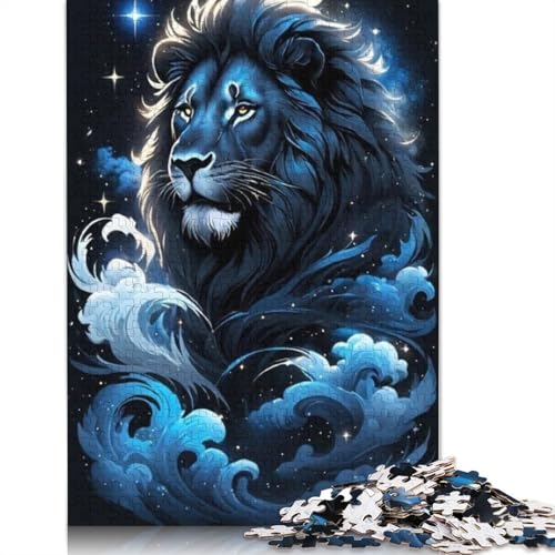 Animal Art Lion Puzzle 1000-teilige Schwer Puzzle Spielzeug Lernspiel Impossible Herausforderung Spielzeug Für Erwachsene Und Kinder in Bewährter 1000pcs (75x50cm) von LMYmoney