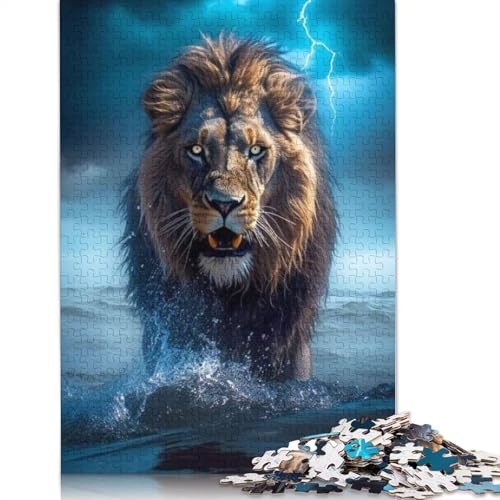 Animal Art Lion Puzzle 1000-teilige Schwer Puzzle Spielzeug Lernspiel Impossible Herausforderungsspielzeug Für Erwachsene Kinder 1000pcs (75x50cm) von LMYmoney