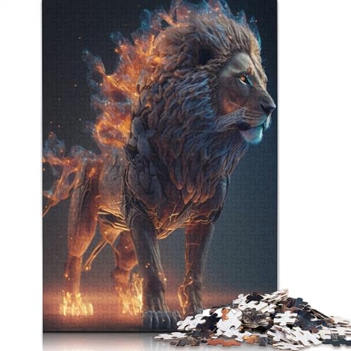 Animal Art Lion Puzzle 1000-teilige Schwer Puzzle Spielzeug Lernspiel Impossible Herausforderungsspielzeug Für Erwachsene Und Kinder Ab 14 Jahren 1000pcs (75x50cm) von LMYmoney