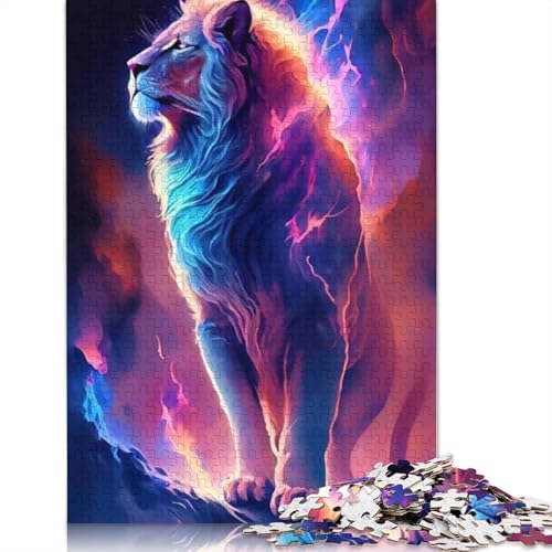 Animal Art Lion Puzzle 1000-teilige Schwer Puzzle Spielzeug Pädagogisches Spiel Impossible Herausforderungsspielzeug Für Erwachsene Kinder 1000pcs (75x50cm) von LMYmoney