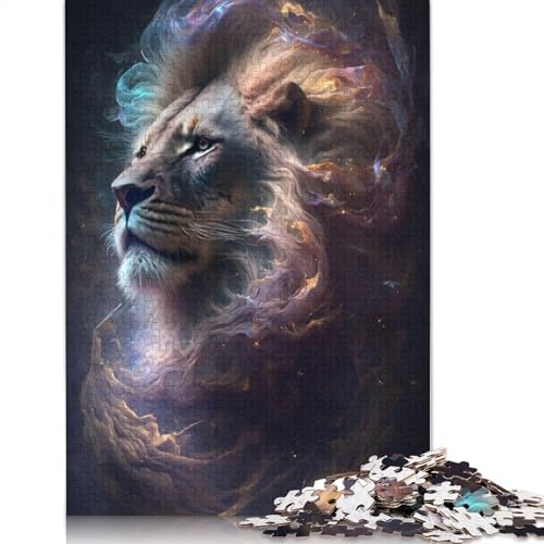 Animal Art Lion Puzzle 1000-teilige Schwer Puzzle Spielzeug Pädagogisches Spiel Impossible Herausforderungsspielzeug Für Erwachsene Kinder 1000pcs (75x50cm) von LMYmoney