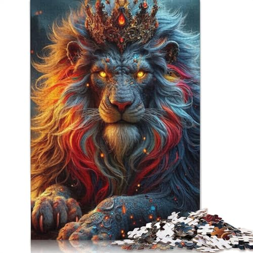 Animal Art Lion Puzzle 1000-teilige Schwer Puzzle Spielzeug Pädagogisches Spiel Impossible Herausforderungsspielzeug Für Erwachsene Und Kinder Ab 12 Jahren 1000pcs (75x50cm) von LMYmoney