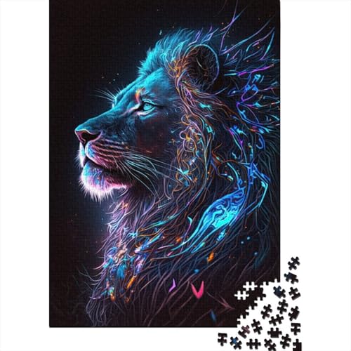 Animal Art Lion Puzzles 1000 Teile Schwer Puzzle Spielzeug Lernspiel Impossible Herausforderung Spielzeug Für Erwachsene Kinder 1000pcs (38x26cm) von LMYmoney