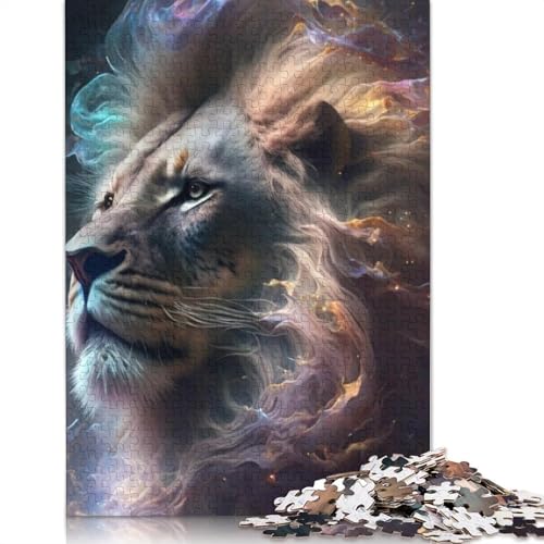 Animal Art Lion Puzzles 1000 Teile Schwer Puzzle Spielzeug Lernspiel Impossible Herausforderung Spielzeug Für Erwachsene Kinder 1000pcs (75x50cm) von LMYmoney