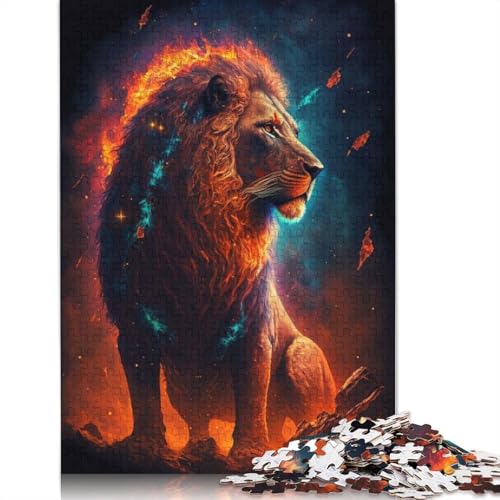 Animal Art Lion Puzzles 1000 Teile Schwer Puzzle Spielzeug Lernspiel Impossible Herausforderung Spielzeug Für Erwachsene Kinder 1000pcs (75x50cm) von LMYmoney