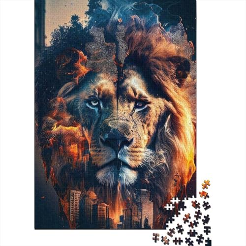 Animal Art Lion Puzzles 1000 Teile Schwer Puzzle Spielzeug Lernspiel Impossible Herausforderung Spielzeug Für Erwachsene Und Kinder in Bewährter 1000pcs (38x26cm) von LMYmoney