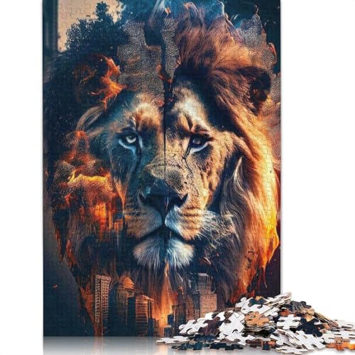 Animal Art Lion Puzzles 1000 Teile Schwer Puzzle Spielzeug Lernspiel Impossible Herausforderungsspielzeug Für Erwachsene Und Kinder Ab 12 Jahren 1000pcs (75x50cm) von LMYmoney