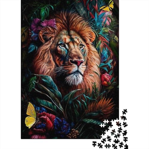 Animal Art Lion Puzzles 1000 Teile Schwer Puzzle Spielzeug Pädagogisches Spiel Impossible Herausforderung Spielzeug Für Erwachsene Kinder 1000pcs (38x26cm) von LMYmoney
